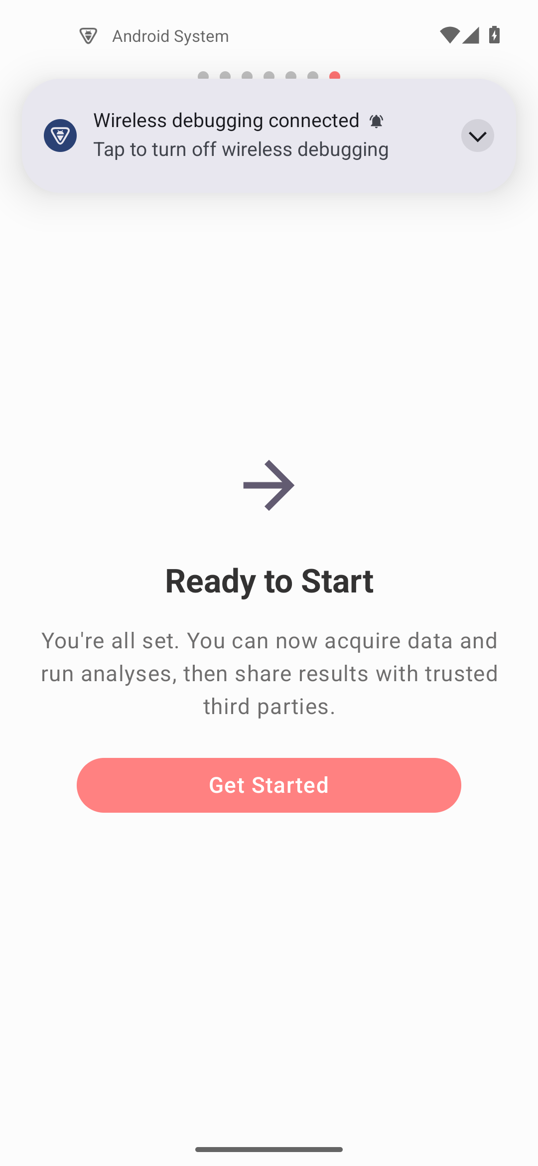 Ready to Start screen at the end of the wizard