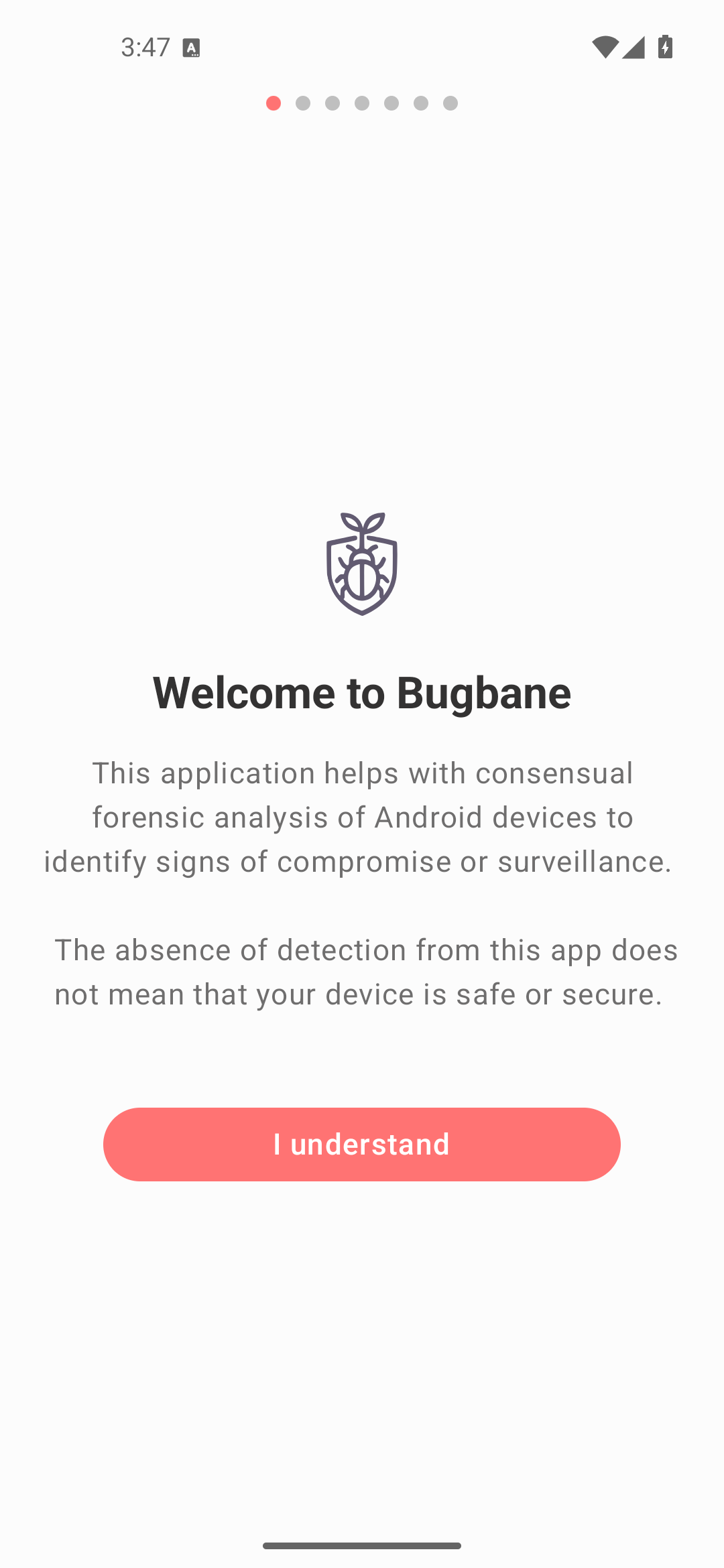 Bugbane welcome screen